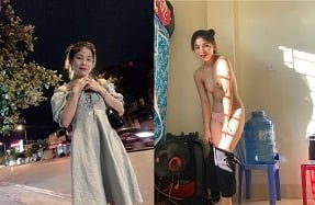 A linda garota mostrou